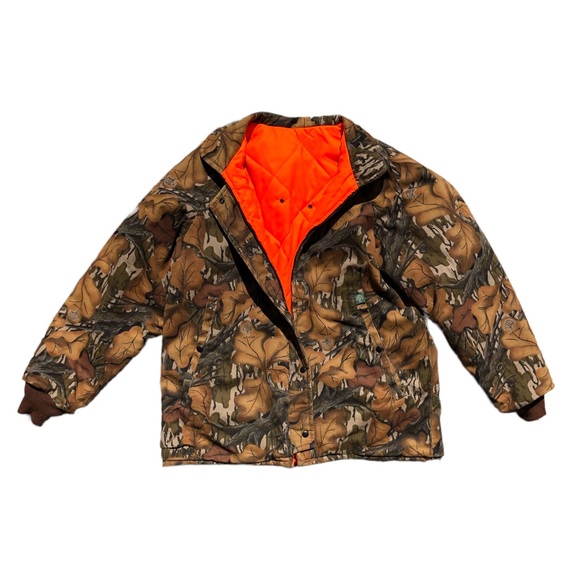 Vintage Heavy Mossy Oak Fall Camo Reversible Jacket - Picture 1 of 5
